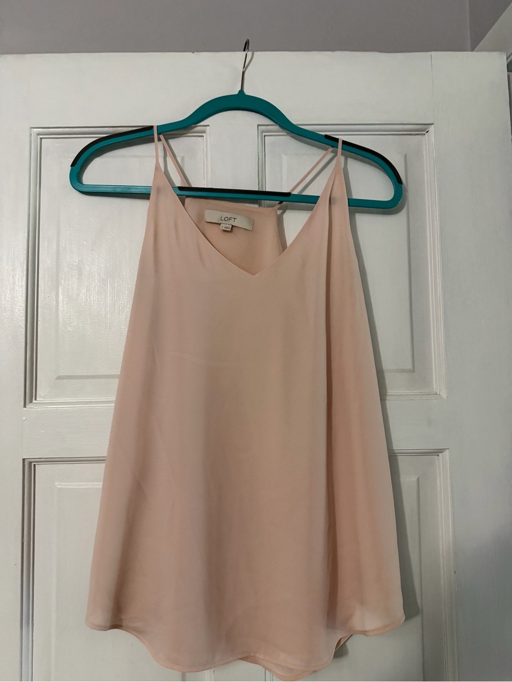 LOFT Blush Pink V-Neck Spaghetti Strap Tank Top